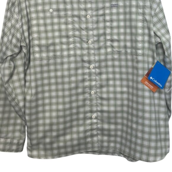 Columbia Plaid LS Shirt Womens 2X Green New Omni Wick Shade Fishing - Picture 4 of 16